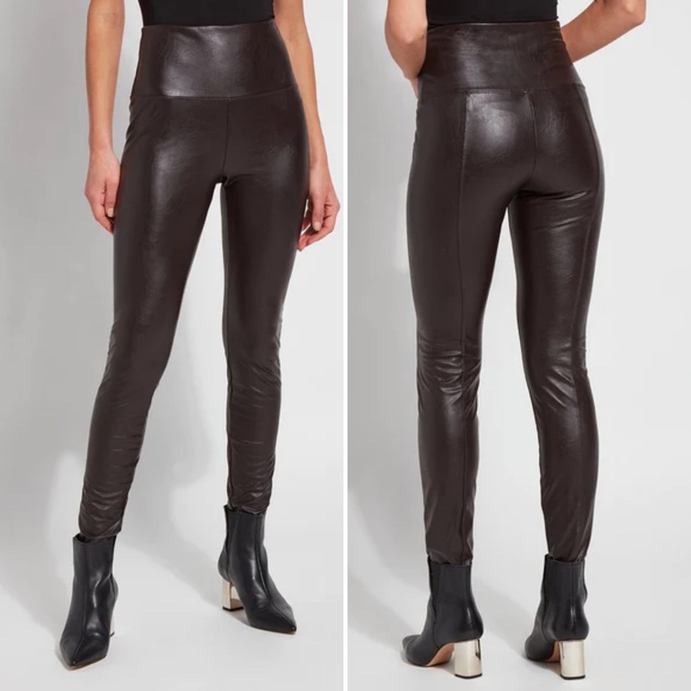 Lysse Textured Leather Legging (28.5" Inseam) in Black Double Espresso